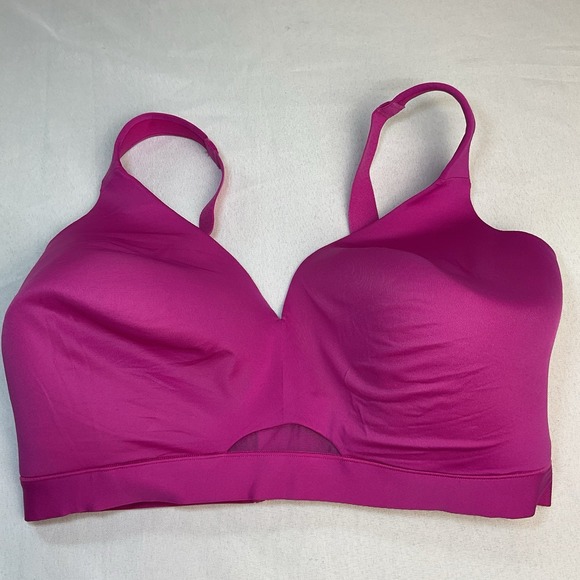 Cacique Lightly Lined No Wire Bra 38G Satin Pink Adjustable Strap Mesh Air Cool2 - Picture 1 of 7